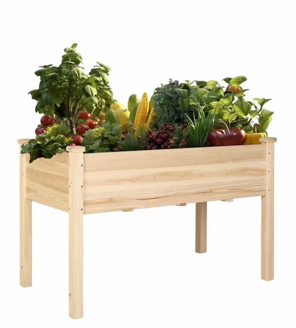 Elevated Wooden Garden Bed