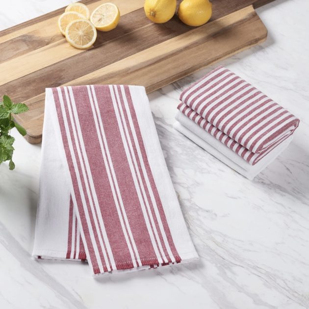Better Homes & Gardens Red Mark Cotton Woven Dual-Purpose Oversized Kitchen Towels 3 Pack