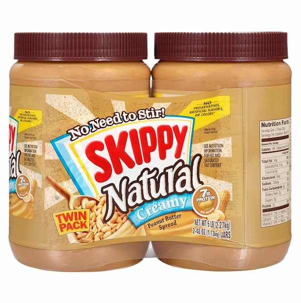 SKIPPY Natural Creamy Peanut Butter Spread Twin Pack