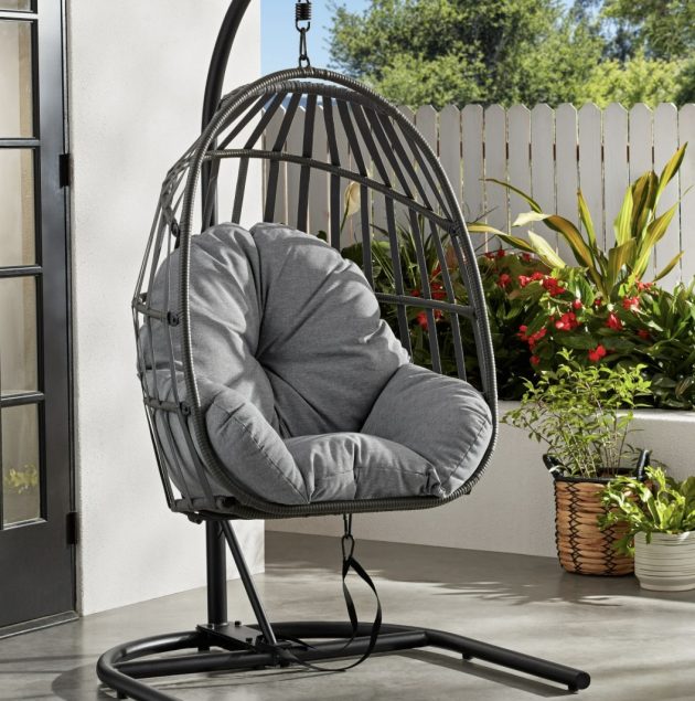 Mainstays Wicker Outdoor Patio Hanging Egg Chair 