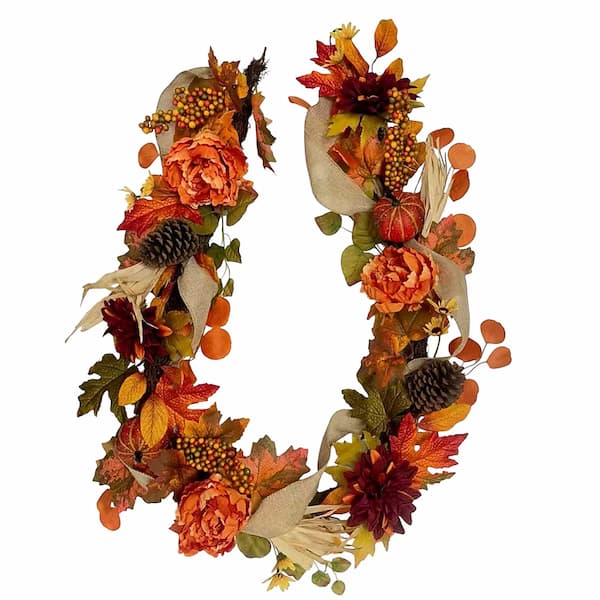 Holiday Living 6-ft Pumpkin Dahlia Harvest Collection Artificial Garland deal
