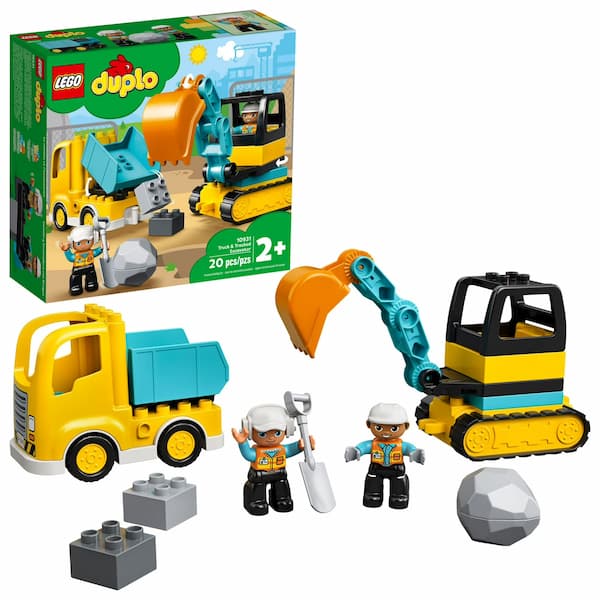LEGO DUPLO Town Truck & Tracked Excavator Construction Vehicle deal