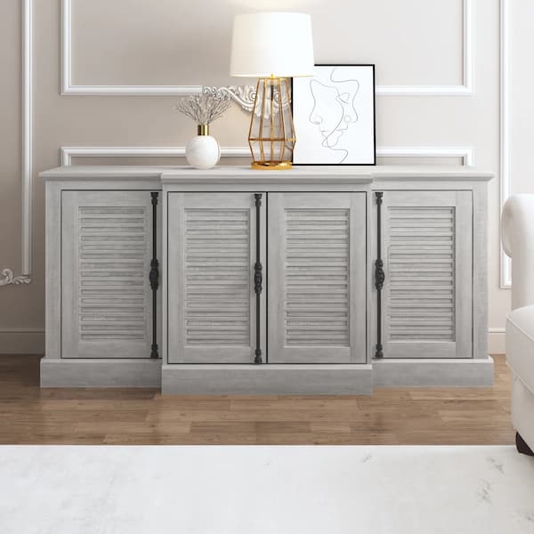 Malyha Farmhouse Louvered 4 Door Accent Sideboard deal