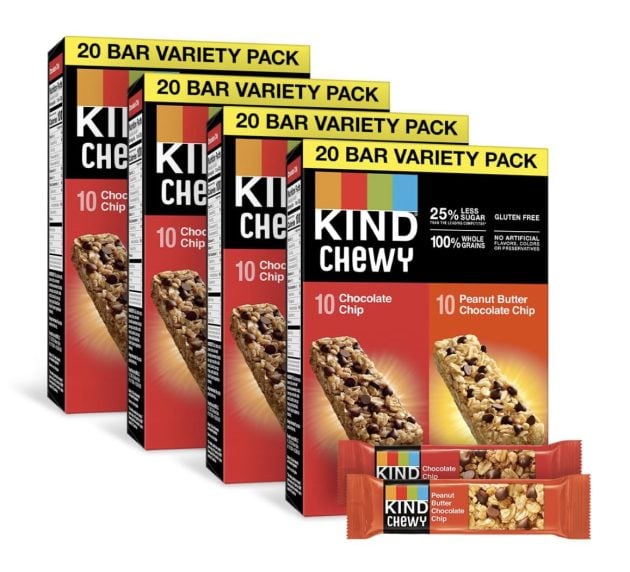 KIND Granola Chewy Bar, Variety Pack, Gluten Free, 20 Count (Pack of 4)