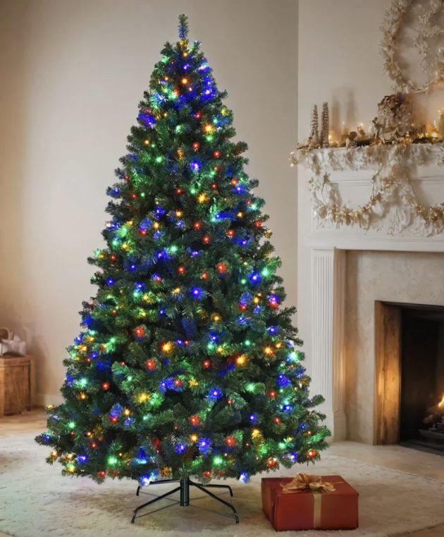 Lighted Artificial Christmas Tree with Lights